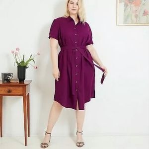 Ava & Viv Women's Plus Size Collared Linen Shirtdress Various NWT